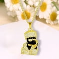 thumbnail image 3 of Collar de estilo hip hop con gafas de sol para hombre, colgante de rap punk Simpson con gotas de aceite y diamantes, 3 of 4
