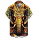 thumbnail image 2 of Camisa hawaiana con estampado de elefante en 3D, ropa de verano, manga corta, informal, con solapa y botones, para playa, ropa de calle para hombre, 2 of 5