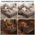 thumbnail image 6 of FFH Oversized Chaise Lounge Indoor, Plush Corduroy Cloud Floor Couch with Storage, Convertible Sofa Bed, No Assembly Required, Coffee, 6 of 12