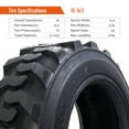 thumbnail image 2 of HALBERD 10-16.5 Skid Steer Tires 10-16.5 10 Ply Heavy Duty SKS Industrial Skid Steer Tires Set of 2, Tubeless, 2 of 7
