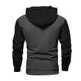 thumbnail image 4 of Men’s Pullover Hoodie Long Sleeve Drawstring Hooded Sweatshirt Kangaroo Pocket Casual Loose Fit Top Black L, 4 of 5