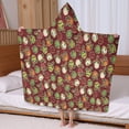 thumbnail image 5 of Red Christmas Ornament Pattern Hooded Bath Towel，60"x35" for Ages 3 To 12 Kids, Quick Dry Lightweight Soft Microfiber Hood Beach Towel Cover Up for Kids, 5 of 7