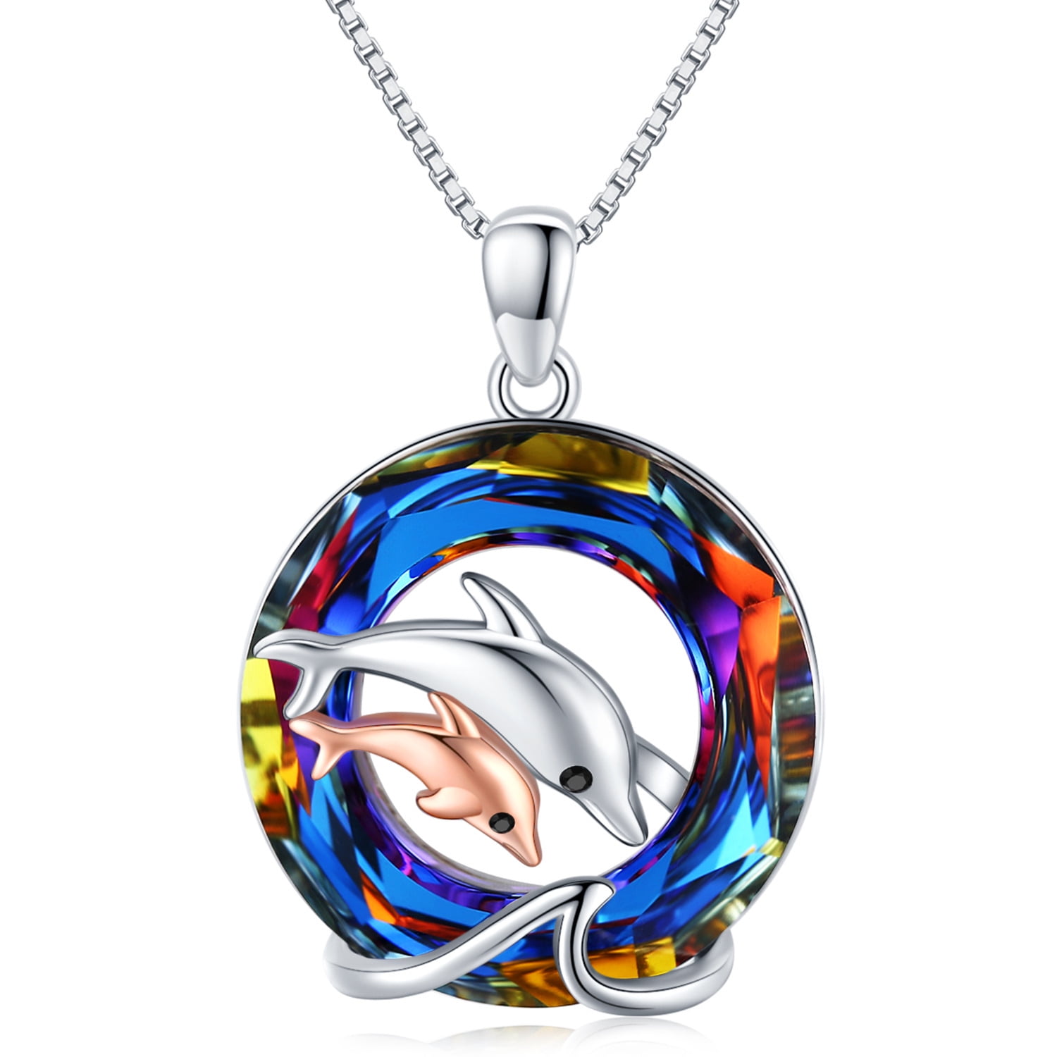 Dolphin charm On Silver Plated Hypo Allergenic Necklace Childrens Jewellery 
