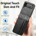 thumbnail image 5 of for Samsung Galaxy Z Flip 4 Wallet Case with Card Holder, Business Style Premium Leather for Women Men Protective Phone Case Cover for Samsung Galaxy Z Flip4 5G DK Black, 5 of 7