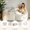 thumbnail image 5 of GOODONE Adult Bean Bag Chair,Flower Shaped Bean Bag Sofa,Super Soft Plush Reading Chair,High Elasticity Lazy Sofa,Suitable for Living Room and Bedroom,No Assembly Required,Beige,Double, 5 of 9
