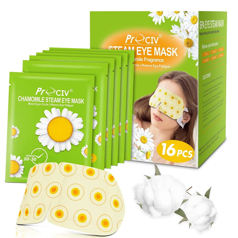 Prociv 16 Packs Auto Heated Eye Masks/Steam Eye Masks for Dark Circles