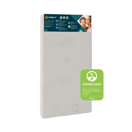 Safety 1st Peaceful Lullabies 5'' Crib and Toddler Bed Mattress | Soft Washable Cover | Greenguard Gold Certified