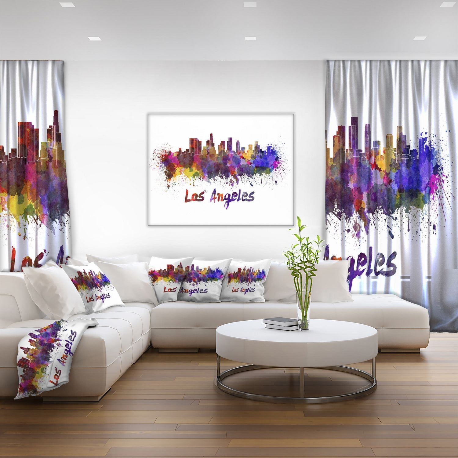 Design Art Los Angeles Skyline Canvas Print