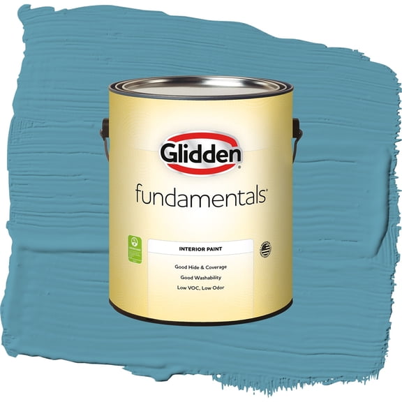 Glidden Fundamentals Aqua Blue Flat Interior Paint and Primer, 1 Gallon