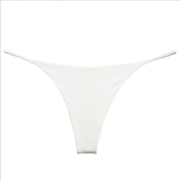 Versión de ropa interior de cintura baja con tanga fina de doble capa, ropa interior de algodón de bikini doble para mujer