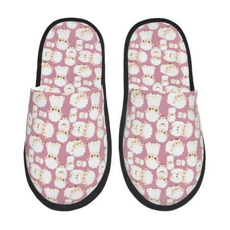 

Noikeo Cartoon Sheep Pattern Cozy Slippers Indoor for Women and Mens Fuzzy House Shoes Soft Plush Warm Slip-on Slippers-Medium