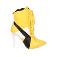 thumbnail image 2 of New Women Cape Robbin Gigi-1 PU Pointy Toe Sports Stripe Lace Up Stiletto Boo, 2 of 5