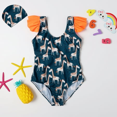 

Juebong Toddler Baby Kids Girls Cartoon Deer One-Piece Swimsuit Bathing Beach Swimwear Blue M