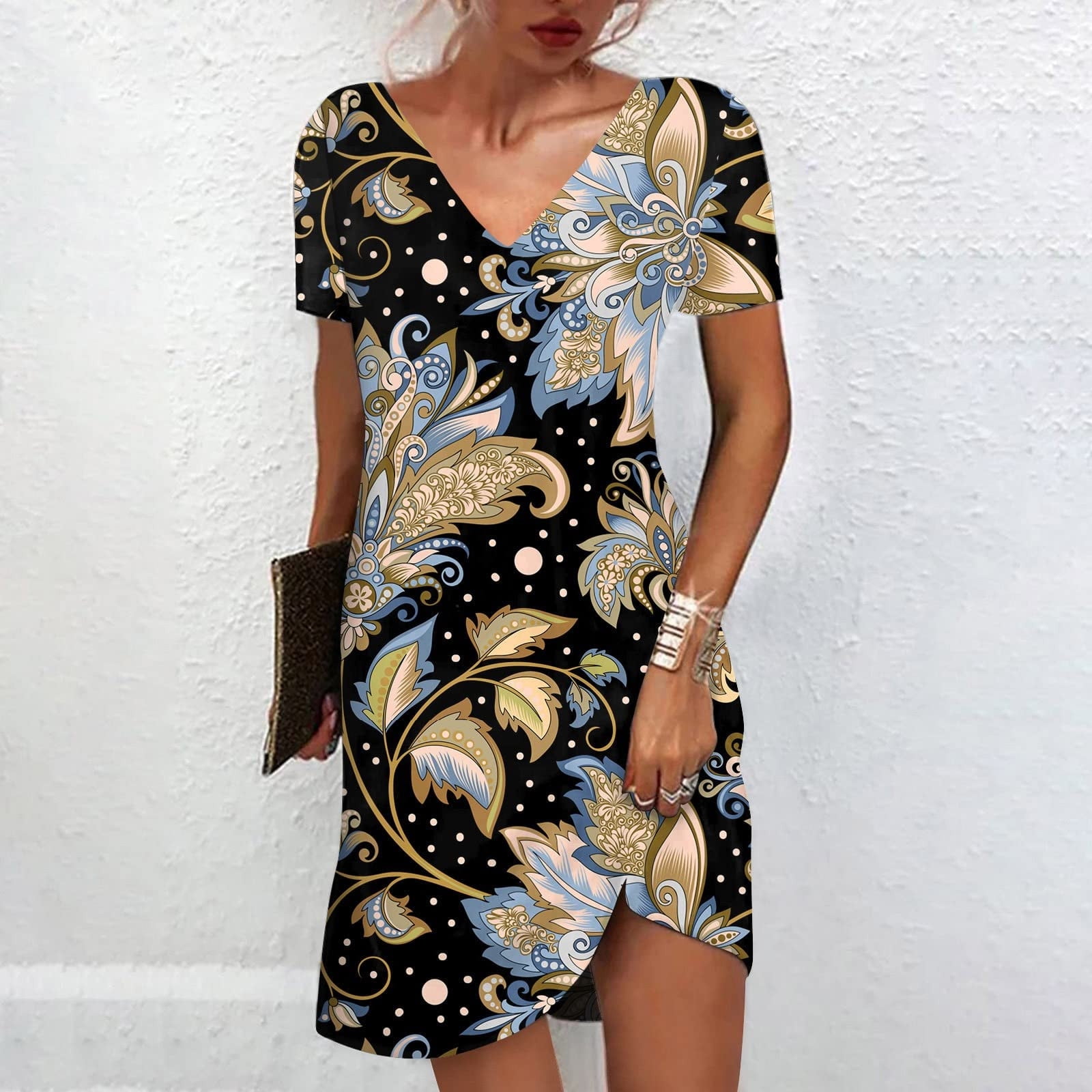 TIANEK Ladies Spring Mother's Day 2023 African Midi Skims Dupes Dress