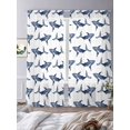 thumbnail image 4 of Summer Ocean Blue Whales Sheer Curtains 84 Inch Long 2 Panels, Nautical Coastal Sea Watercolor Marine Life Light Filtering Rod Pocket Curtains, Sheer Voile Drapes for Living Room Bedroom, 52"x84", 4 of 8