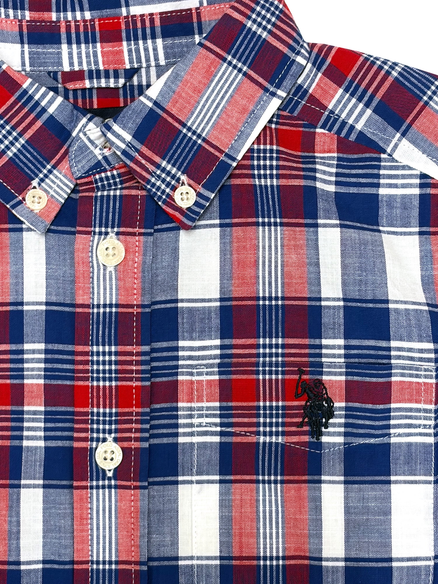 U.S. Polo Assn. Short Sleeve Button-Up Shirt for Boys, Size 4-18
