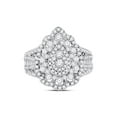 thumbnail image 4 of 14kt White Gold Round Diamond Cluster Pear Bridal Wedding Engagement Ring 1-3/4 Cttw, 4 of 4