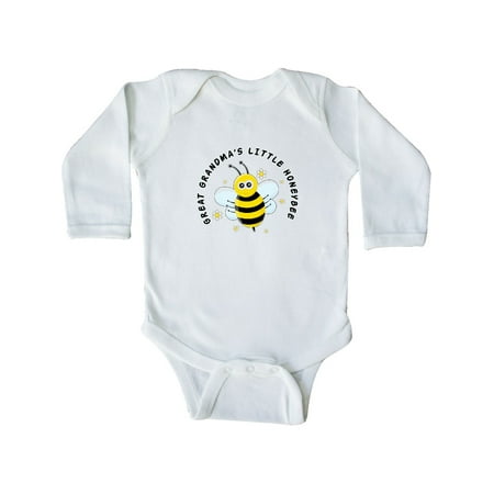 

Inktastic great grandma s little honeybee Gift Baby Boy or Baby Girl Long Sleeve Bodysuit