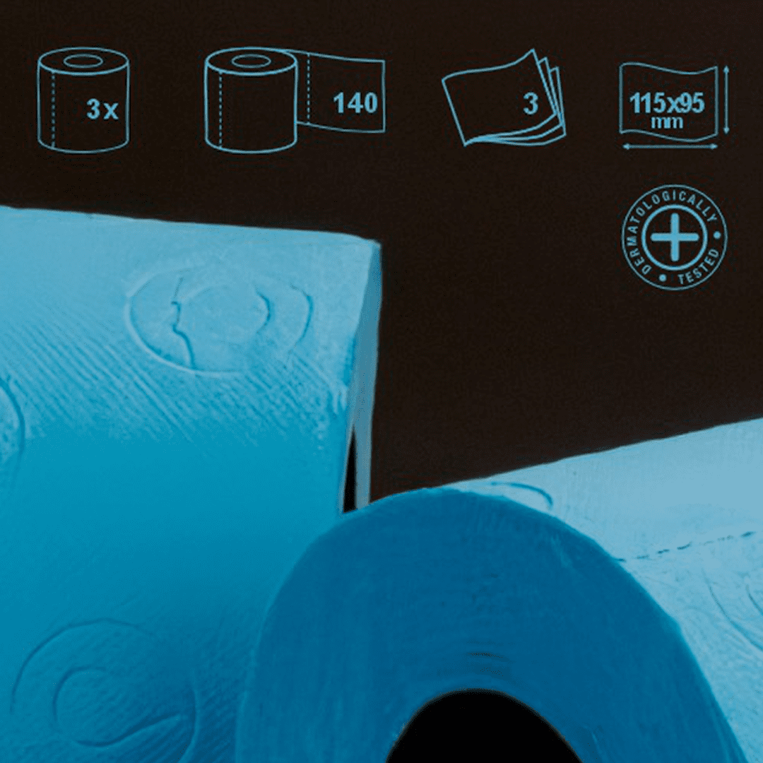 Renova  Luxury Scented Colored Toilet Paper Gift Box 3 Rolls 3-Ply Bath Tissue - Gift Box 3 Rolls Blue