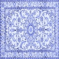 thumbnail image 1 of Ahgly Company Machine Washable Indoor Square Persian Blue Traditional Area Rugs, 5' Square, 1 of 4