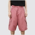 thumbnail image 2 of Jean Shorts Men Baggy Solid Color Performance Work Cargo Shorts with Pockets Knee Length Wide Leg Summer Casual Denim Shorts Men, 2 of 8