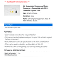 thumbnail image 2 of Air Suspension Compressor Motor Connector - Compatible with 2011 Chevy Express 2500, 2 of 2