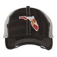 thumbnail image 6 of Florida State Hat - Distressed Embroidered Design - Vintage Sunshine State Trucker Strapback Cap (Olive), 6 of 8