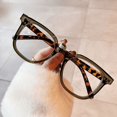thumbnail image 1 of Montura de gafas con montura negra retro, estilo coreano, montura de gafas para miopía, disponible para mujeres, grados, espejo plano para hombres, 1 of 2