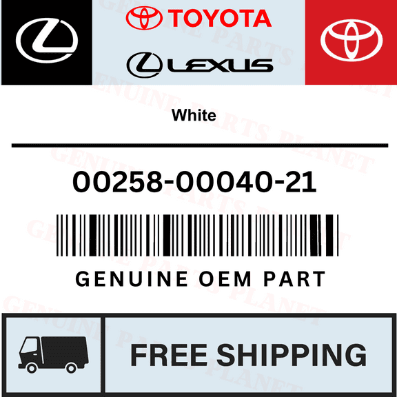 OEM GENUINE TOYOTA & LEXUS White - 00258-00040-21