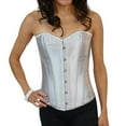 thumbnail image 2 of Chicastic Silver Grey Satin Sexy Strong Boned Corset Lace Up Bustier Top - Small, 2 of 2