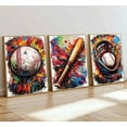 thumbnail image 2 of 3pcs Basketball Graffiti Canvas Wall Art Retro Abstract Graffiti Teen Wall Decor Pictures Basketball Court Sneakers Posters Prints Paintings for Teen Boys Living Room Bedroom（Only canvas）, 2 of 6