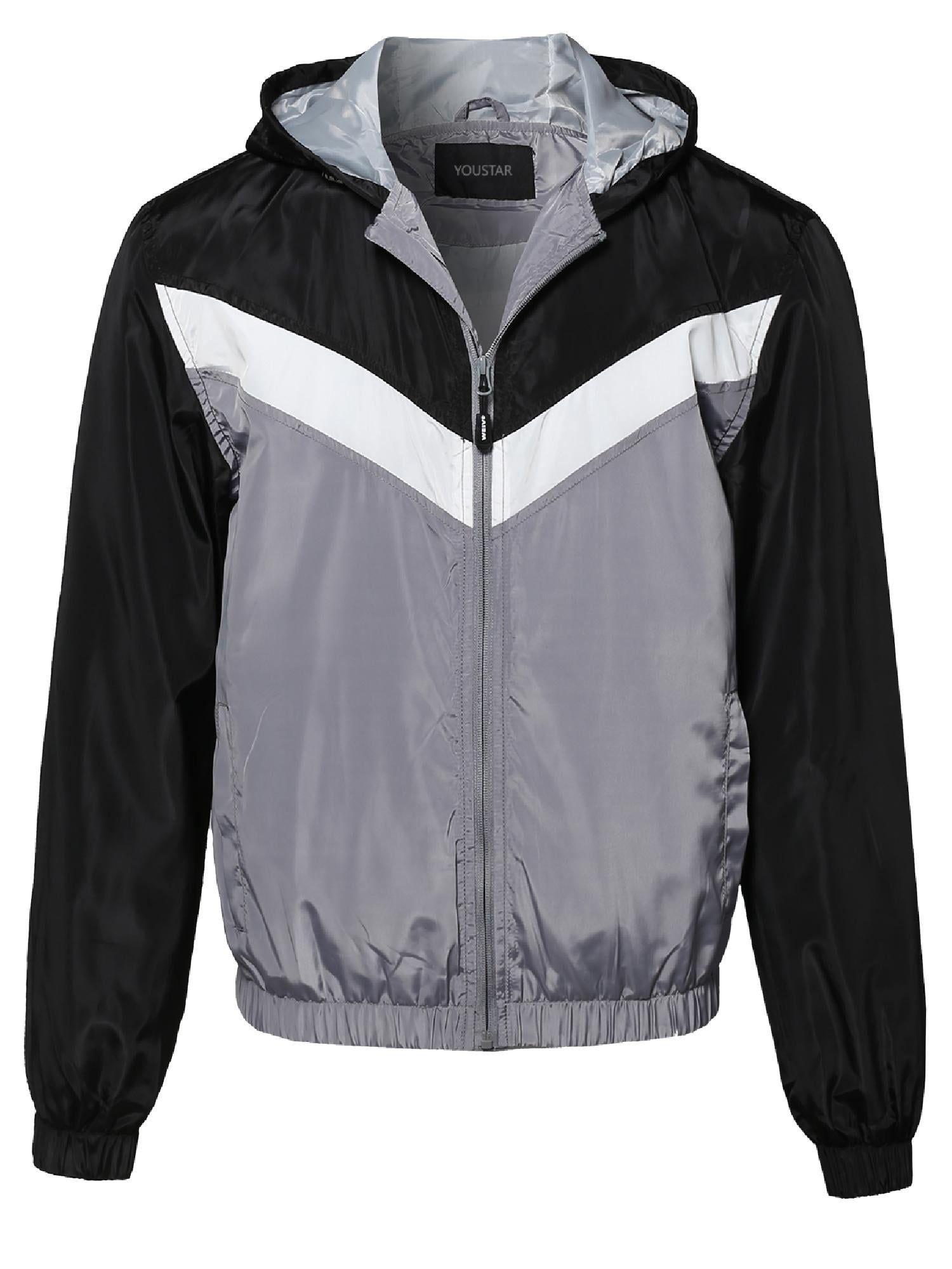 FashionOutfit Men/'s Lightweight Hooded Waterproof Outdoor Windbreaker Jacket