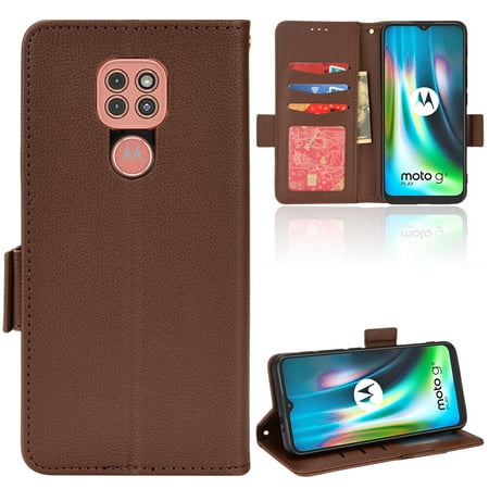 Motorola MOTO E7 Plus Case , PU Leather Flip Cover Card Slots Magnetic Closure Wallet Case for Motorola MOTO E7 Plus