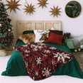 thumbnail image 5 of Christmas Plaid Throw Blanket Red Black Plaid Flannel Fleece Tartan Blanket 50" x 60" Soft Warm Winter Snowflake Blankets for Bed Couch Decor, 5 of 7
