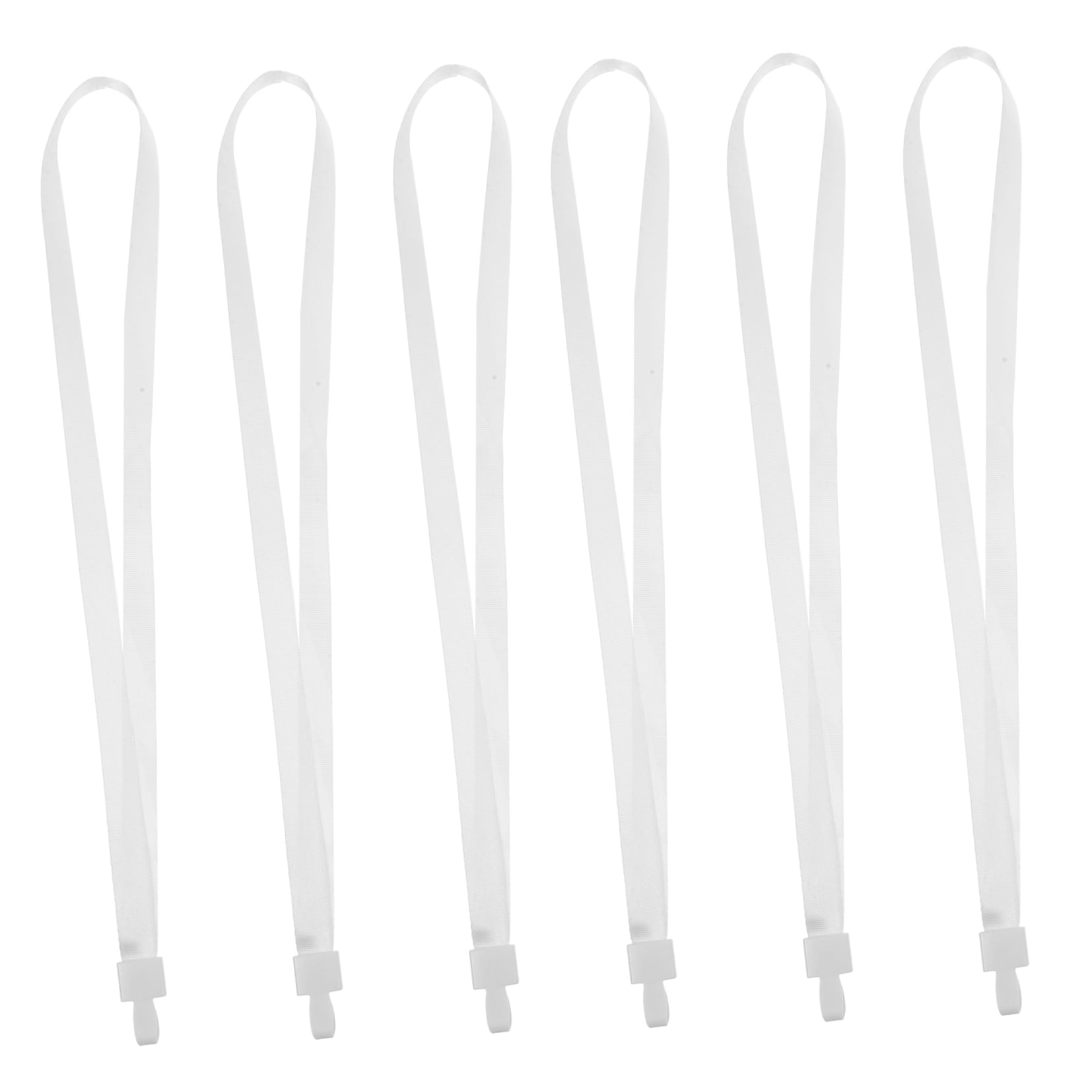 FOMIYES 50Pcs White Polyester Badge Lanyard for Phone Id Card Holder with Clip Lightweight and Portable