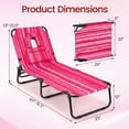 thumbnail image 3 of Gymax 2PCS Folding Beach Sun Lounger w/Face Hole Removable Pillows 4-Position Backrest, 3 of 9
