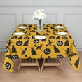 thumbnail image 3 of Halloween Black Cats Witches and Pumpkins Square Tablecloth,Waterproof Square Table Cover,Wipeable Spillproof Washable Table Cover for Home Kitchen Party Decor 60"x60"(152x152cm), 3 of 6
