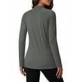 thumbnail image 3 of Rosvigor Womens Mock Neck Thermal Shirts Long Sleeve Tops Women Winter Lightweight Fleece Basic Tops, 3 of 7