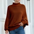 thumbnail image 2 of PMVFHDE Womens Knit Sweater Batwing Sleeve Roll Neck Europe Style&nbsp;Cozy Sweaters For Women&nbsp;For Winter Wear Coffee,XL, 2 of 6