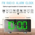 thumbnail image 2 of Reloj despertador portátil con radio FM y pantalla LED digital de 6 pulgadas para el hogar y la oficina, color negro Verde negro, 2 of 9
