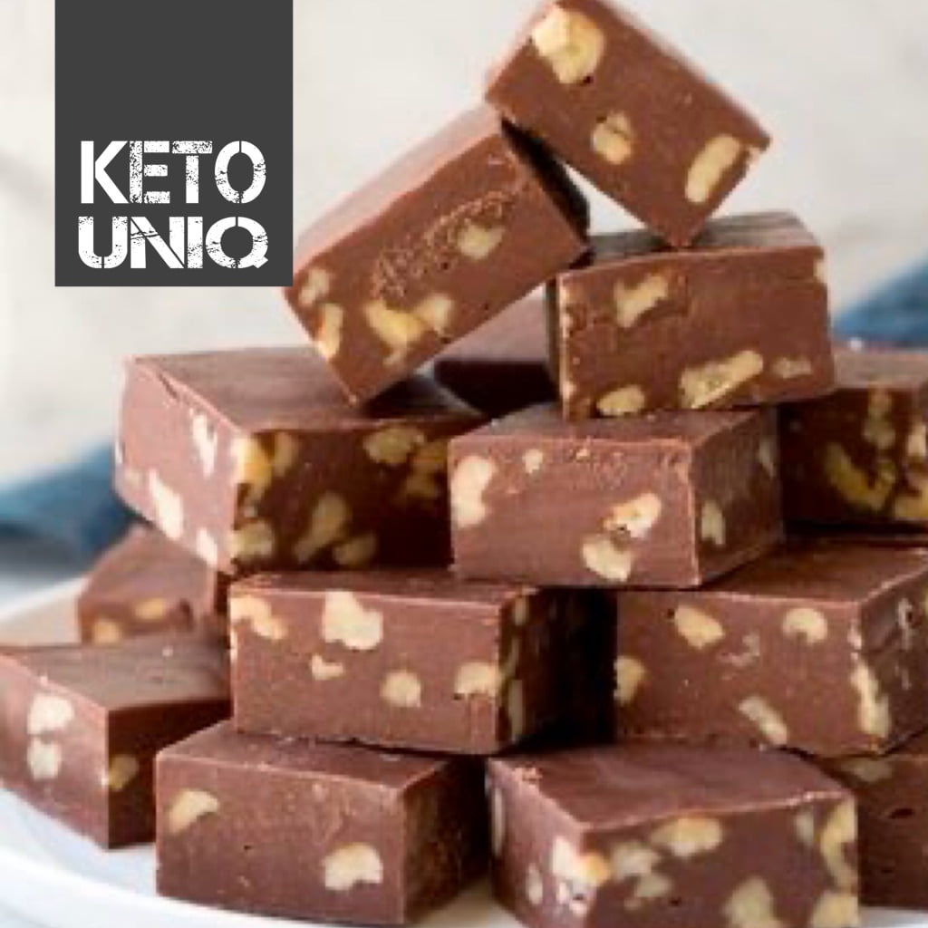 KETO UNIQ European Fudge, Milk Chocolate & Walnuts, MEGA Pack 24