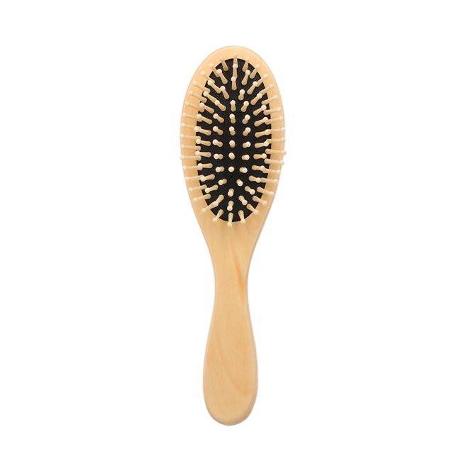 Peine de madera natural con masajeador de cuero cabelludo, diseño ergonómico y antiestático para un cuidado capilar saludable