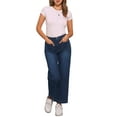 thumbnail image 2 of REFINED ATTIRE Women's Wide Leg Jeans High Waisted Stretchy Straight Leg Jeans Denim Pants S Black Blue, 2 of 6