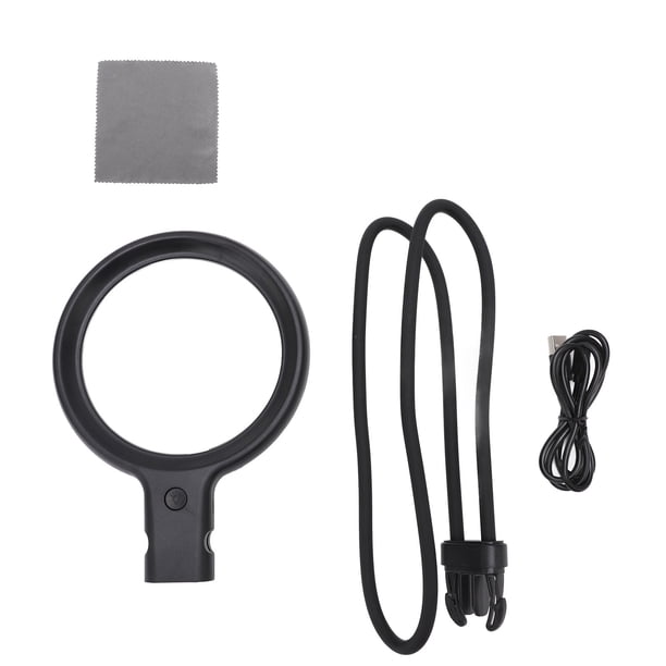 Lupa LED 5X, 15X Ampliación Dual 36 LED Lupa Colgante De Cuello Con Temperatura De 3 Colores Para Lectura, Costura Y Manualidades
