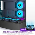 thumbnail image 4 of Funda para PC FOIFKIN F1 con ventilador ARGB ATX Mid-Tower tipo C de 6 PWM, color negro, 4 of 7