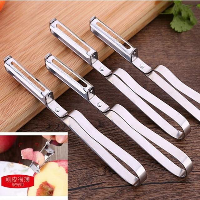 QTOCIO Stainless Steel Paring Knife Multi-functional And Potato Peeler Kitchen Tool Melon And Fruit Peeler