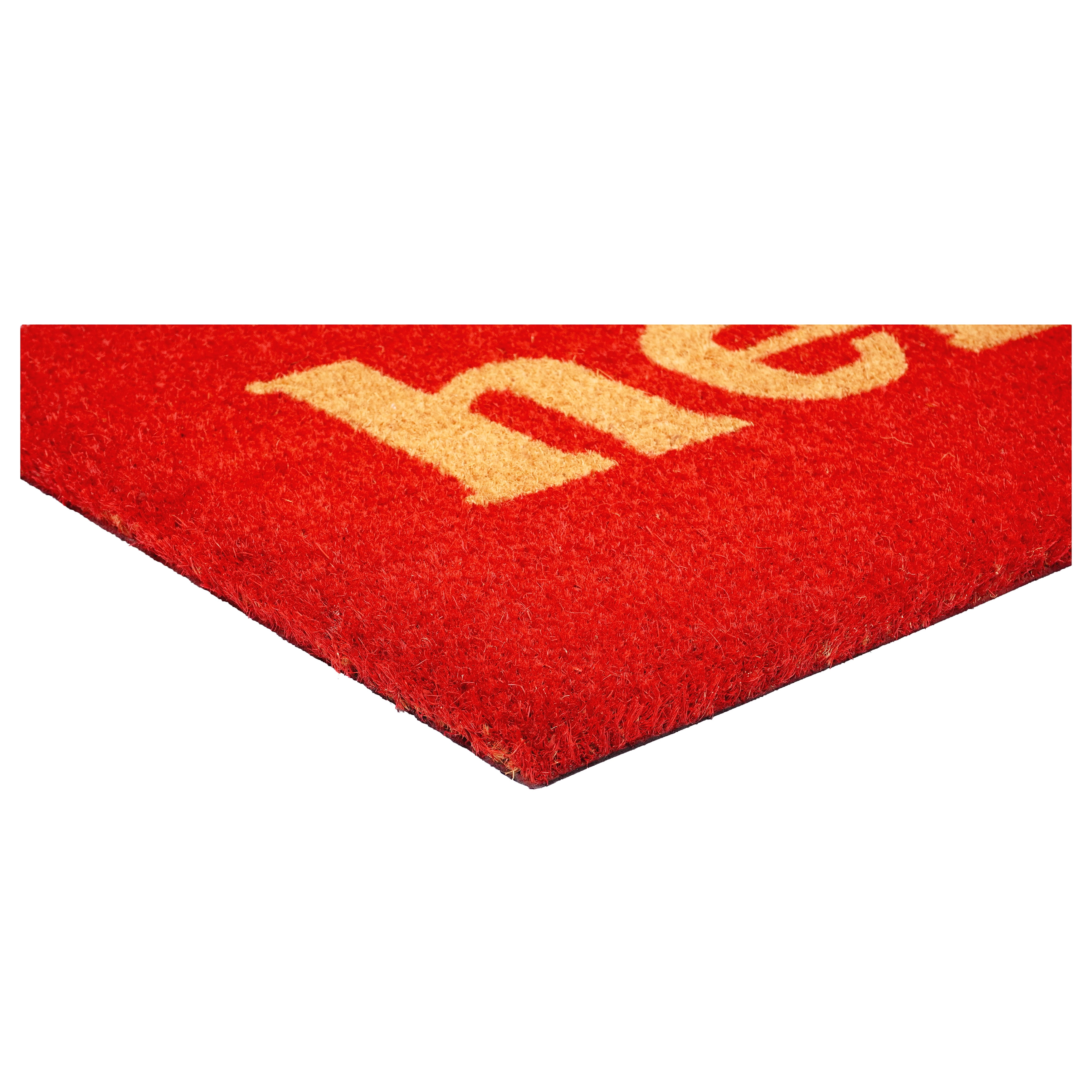 Calloway Mills Hello Outdoor Doormat Red/Natural Block 17" x 29"