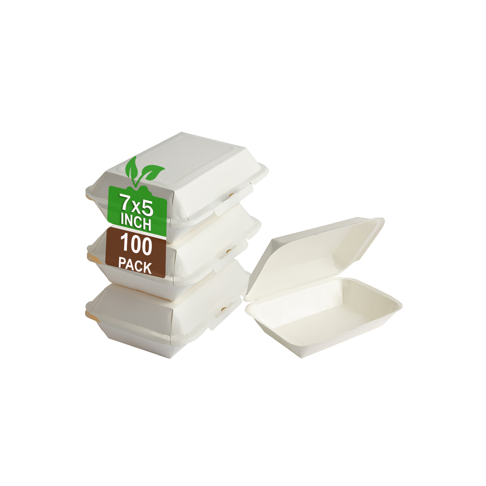 Transitions2earth PFASFree NonToxic Compostable 7" x 5" Clamshell