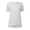thumbnail image 5 of JIKNTTR Women's Short Sleeve T-Shirts Lace Top Crochet Crew Neck Short Sleeve Fashion Summer Loose Tee Casual T Shirt Loose Fit Tunic Tops Tees Dailywear, 5 of 7