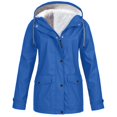 thumbnail image 2 of Women Plush Rain Outdoor Hooded Raincoat Windproof Jacket Coat, 2 of 6